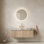 Ensemble de meuble-lavabo et lavabo 48 po, armoire de rangement en contreplaqué flottant avec tiroir et portes, plateau en pierre frittée gris clair et lavabo en céramique avec 3 trous de robinet pré-percés, pré-assemblé