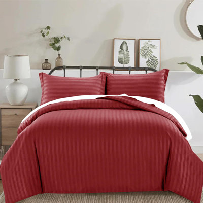 Hypoallergenic Duvet Cover Set Satin Stripes Quilt Cover Bedding Sets