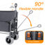 Chariot pliant convertible 3 en 1 avec auvent, plateau de table et cadre robuste pour une utilisation extérieure polyvalente