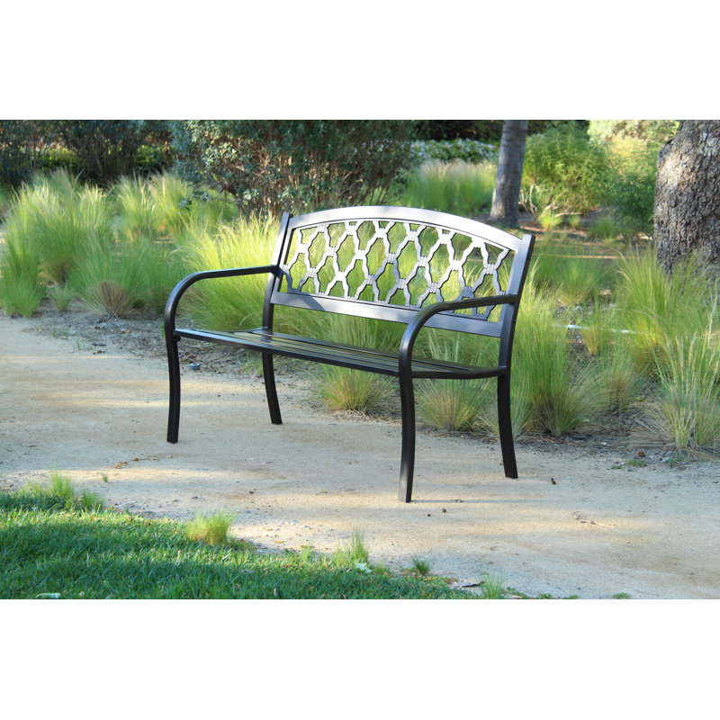 Banc de jardin en acier inoxydable Dezaraye, Bronze