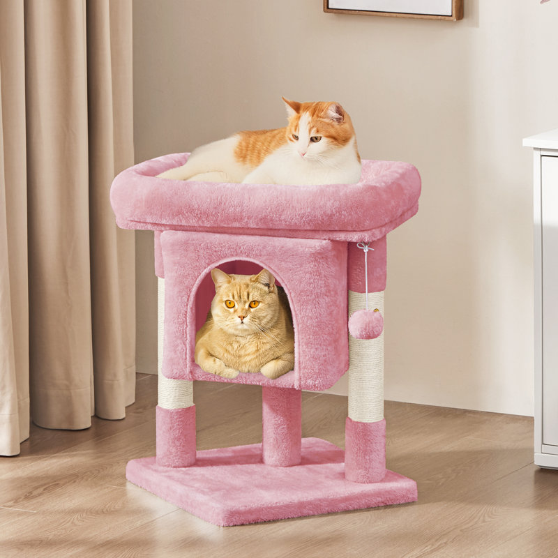 Arbre à chat à deux niveaux avec condo 23,5 po Brympton, Rose