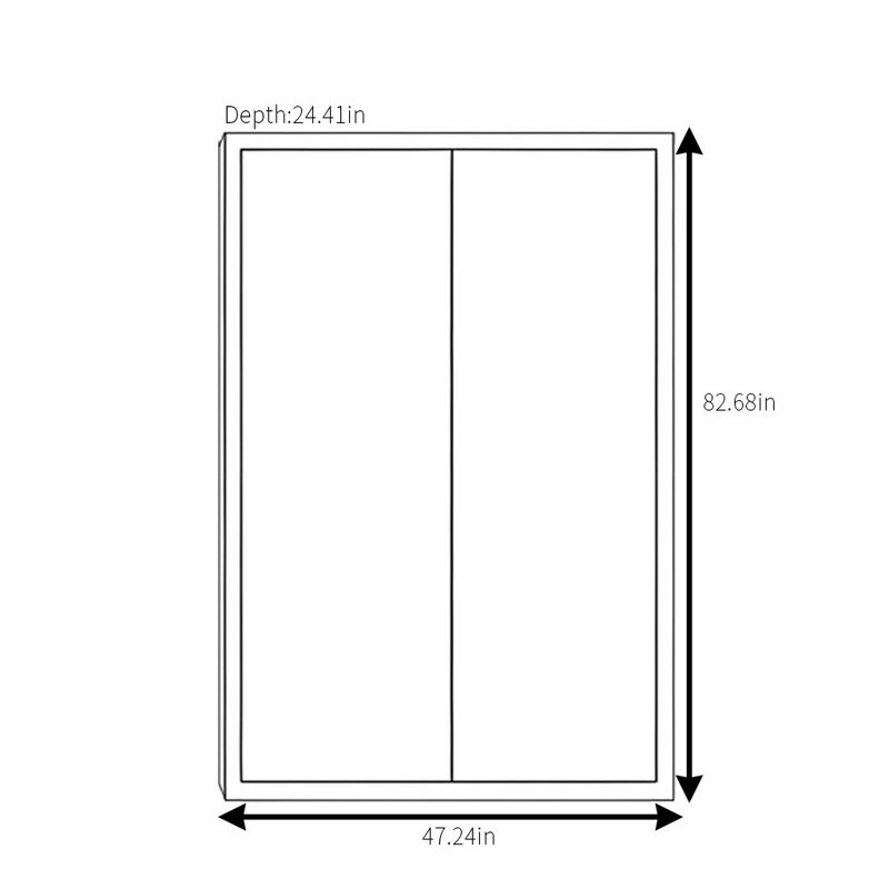 Armoire simple et classique à deux portes, H 83 po x l 47 po x P 24 po