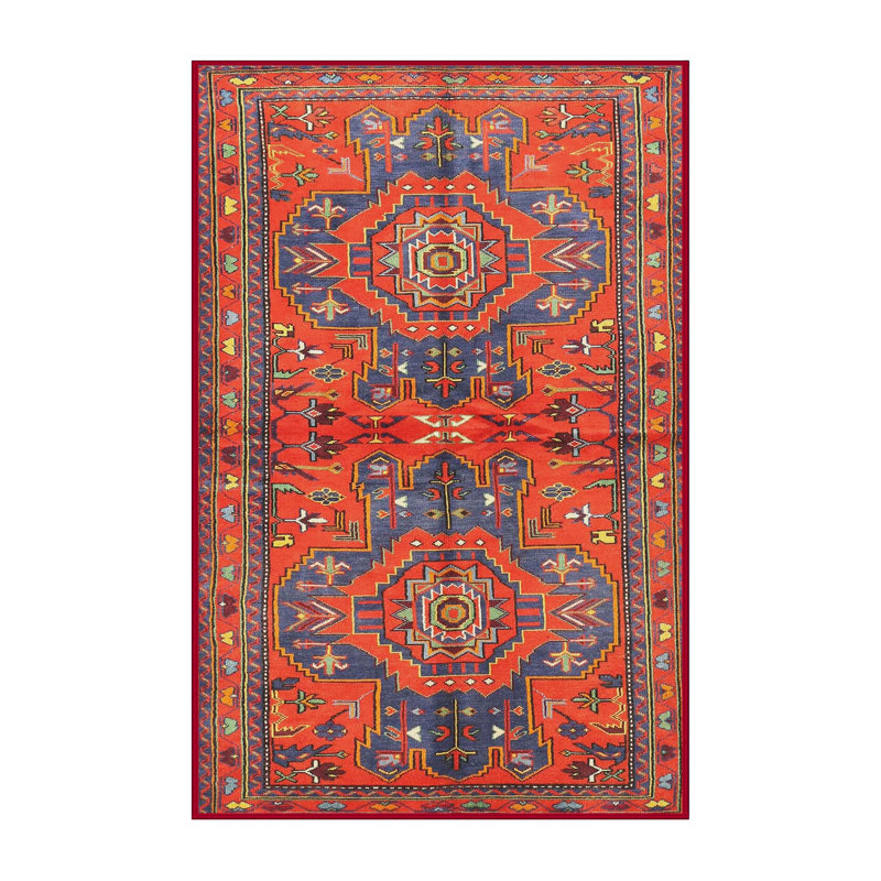 Tapis oriental multicolore tissé à la machine Oriental, Rectangle 8 pi x 12 pi