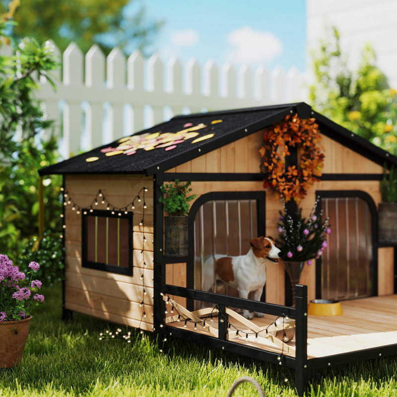 Niche pour chien en bois Campa, Chêne / gris charbon