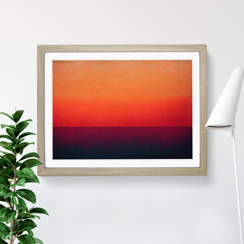 Single Picture Frame Painting, 46cm H x 64cm W, Oak Framed