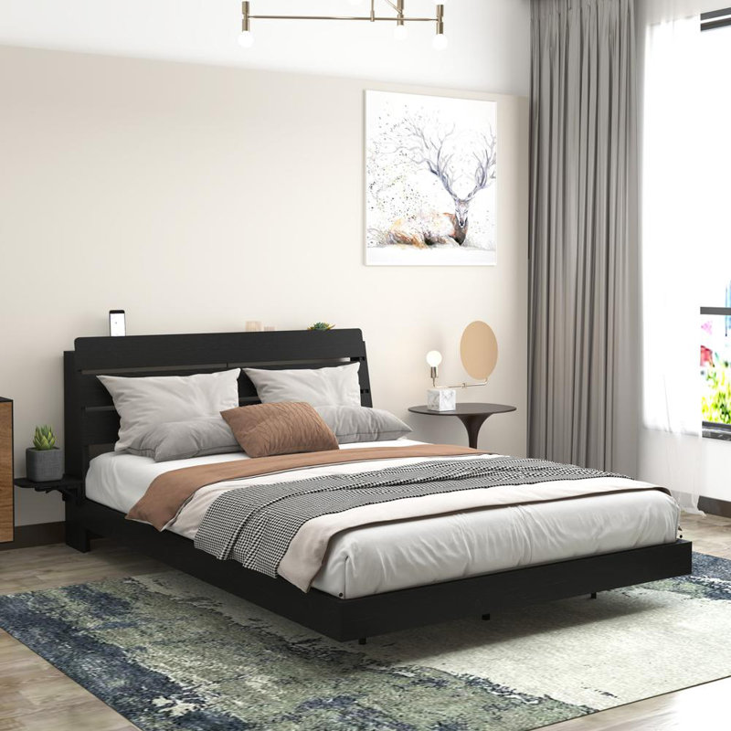 Modern Queen Bed Frame, Black