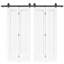 48 po X 80 po Porte de grange double pliante en panneau de fibres à densité moyenne apprêté 1 panneau avec ensemble de quincaillerie coulissante-132579408-132579415-132579416