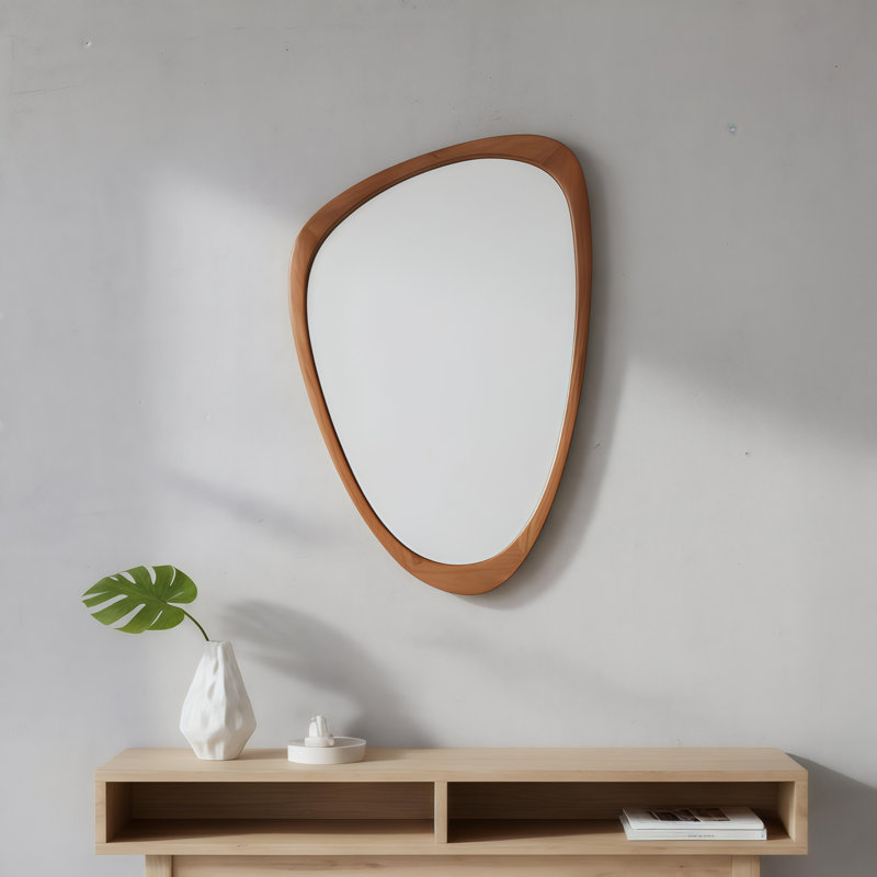 Miroir décoratif irrégulier, Brun jaune, 30 po x 20 po