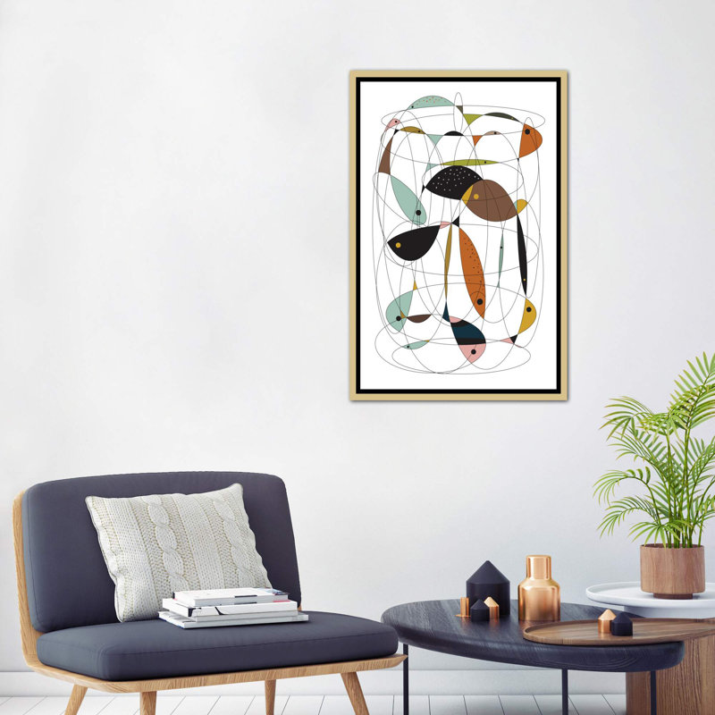 « fishing net » par flatowl-impression sur image, H 48 po x l 32 po x P 1,5 po, Toile encadrée d'or