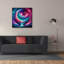  «Moon World 2» par Rey Klimt, art mural sur toile, 37 po x 37 po