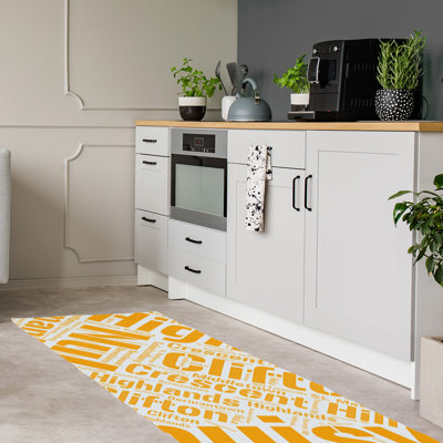 Tapis de zone orange à tissage plat poils longs