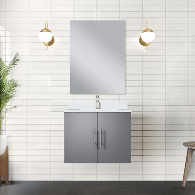 Ensemble de meuble-lavabo avec robinet et miroir DEL