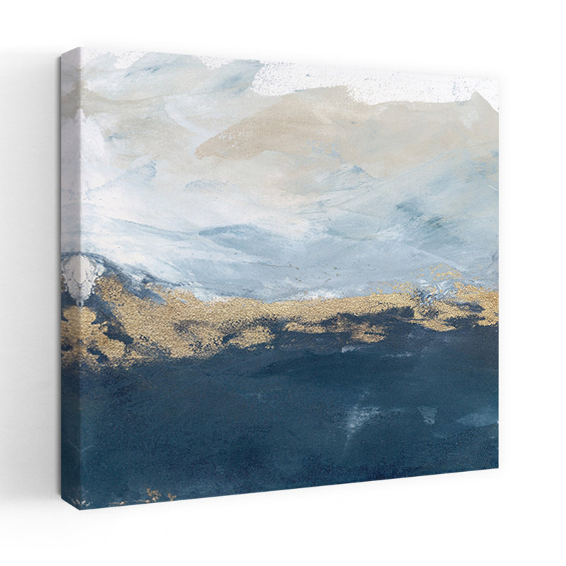 Art contemporain, paysage contemporain abstrait minimaliste, océan, H 36 po x l 36 po