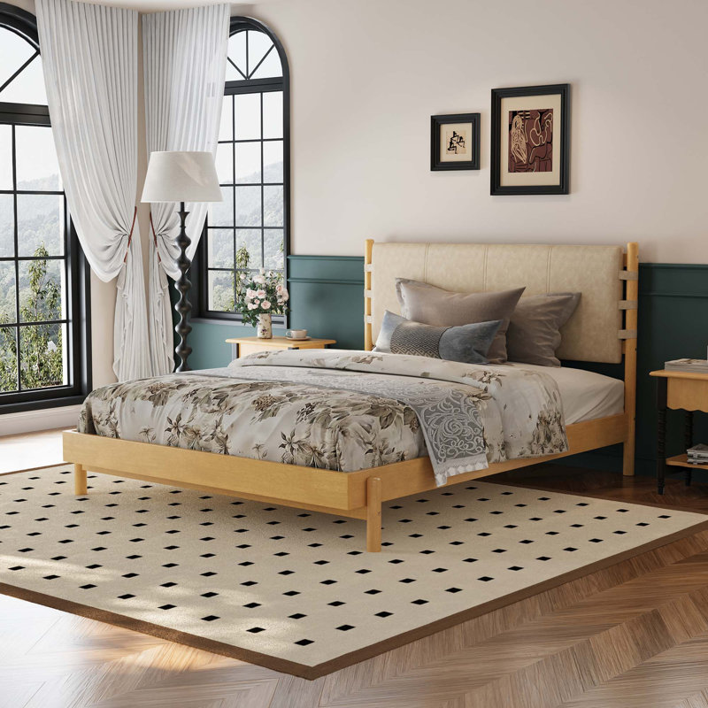 Premium Rubber Wood Platform Bed Frame