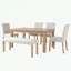 Ensemble de table de salle à manger 6 pièces avec 4 chaises et banc-731900513