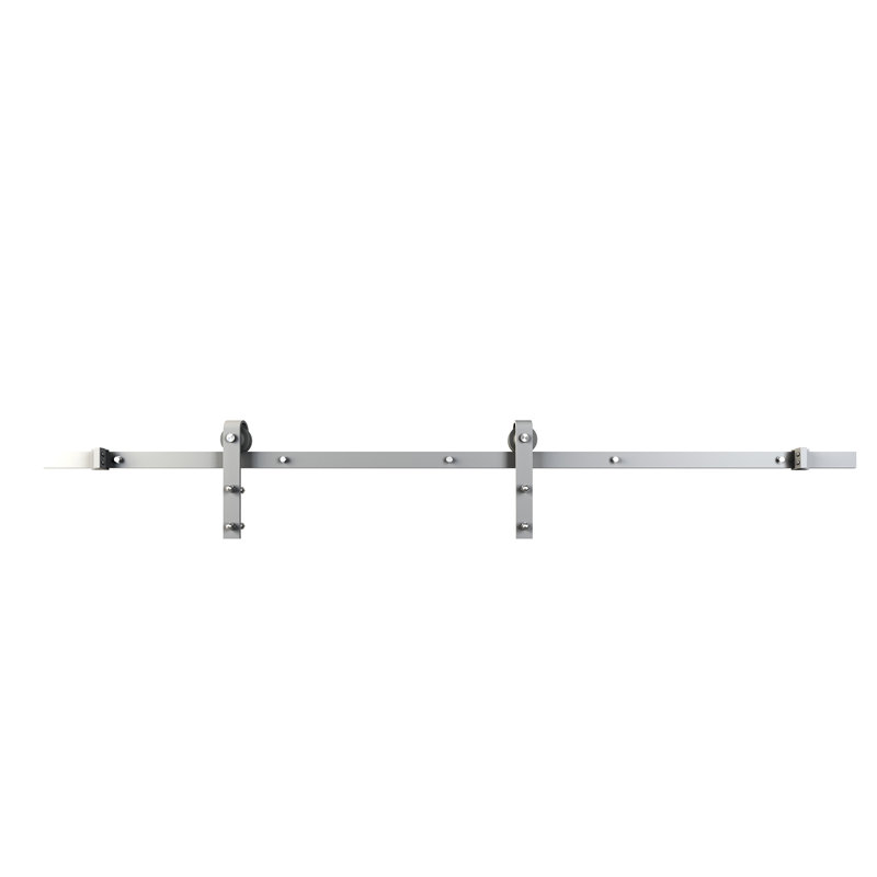 Brushed White Single Door Barn Door Hardware Kit