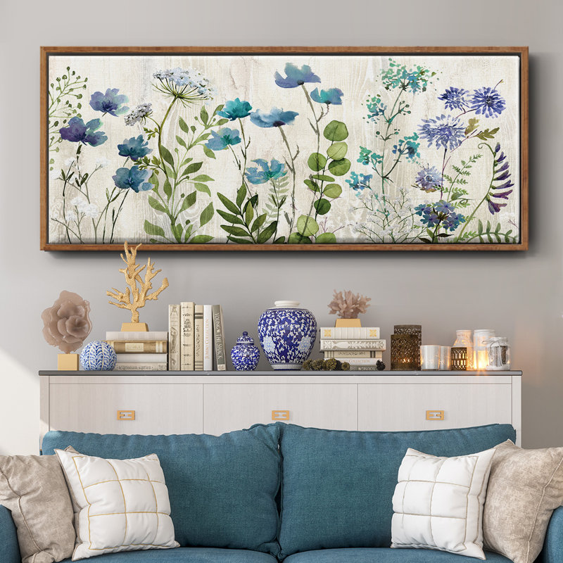 «Blue Meadow», toile encadrée, H 20 po x l 50 po