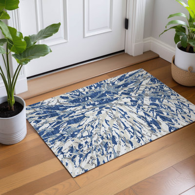Tapis abstrait lavable à la machine intérieur / extérieur ACN2651