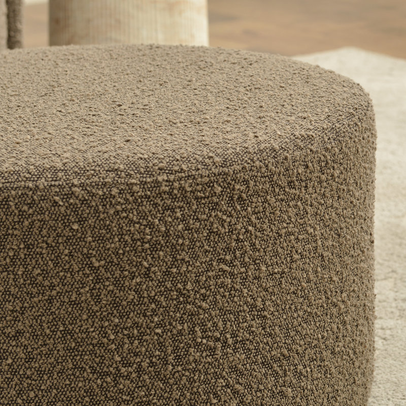 Repose-pieds moderne et rembourré Brichelle, Brown Boucle