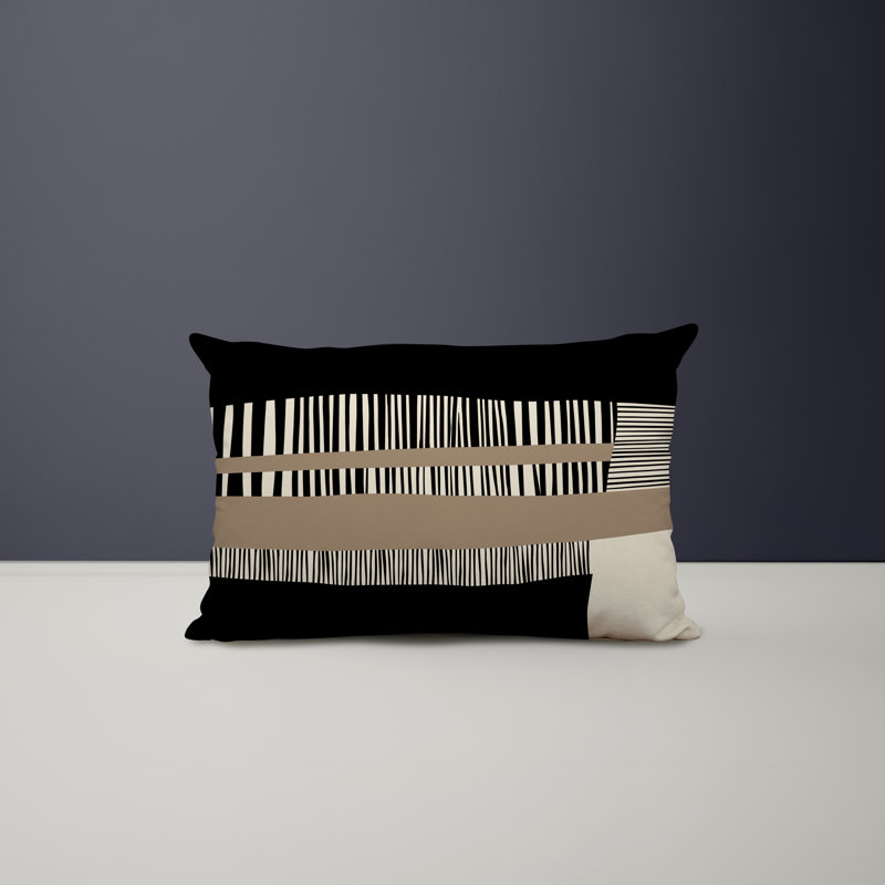 Housse et insert de coussin rectangulaire intérieur / extérieur en polyester / mélange de polyester Chamu, Beige