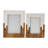 Decorative Acacia Wood Picture Frame for Entryway Display - Two Tone Photo Frame for Bedroom, Living Room, or Side Table - White & Brown-1682709476