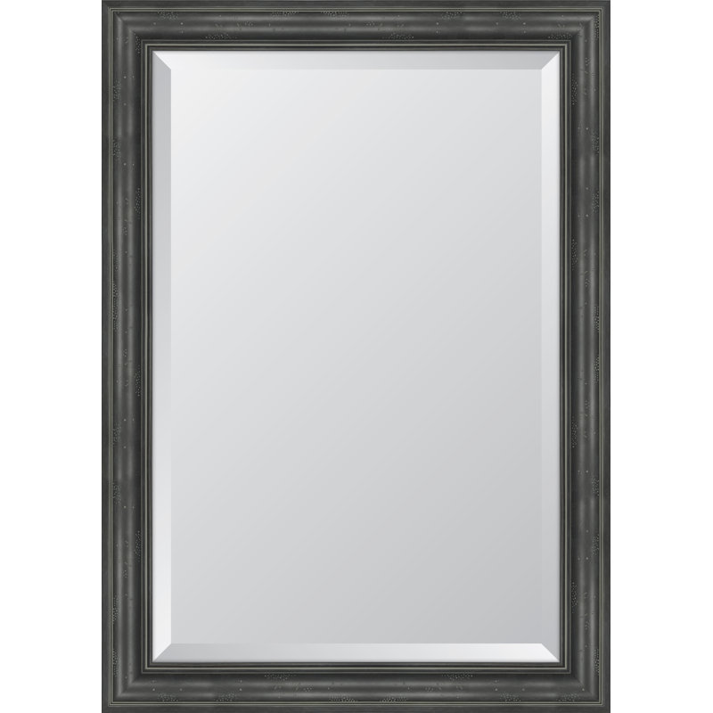 Miroir mural à cadre en résine English, H 42 po x l 30 po, Noir