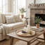 Plateau rond rond en rotin avec poignées - Boho en bois et en rotin tissé pour le salon, la chambre à coucher et la cuisine-1744682847