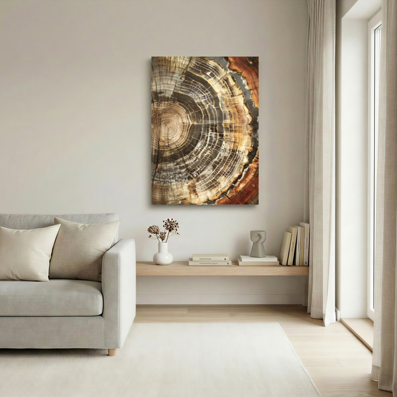 «Tree Ring», motif abstrait sur toile tendue, reproduction d'art sur toile, ensemble de 1, H 36 po x l 24 po