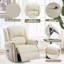 Fauteuil inclinable et chauffant à massage thermique avec chaise berçante et pivotante en tissu beige-1150609714