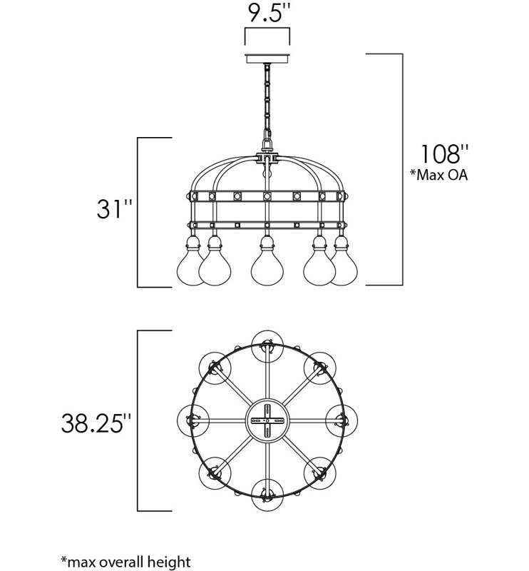 8 - Light LED Pendant, Merlot