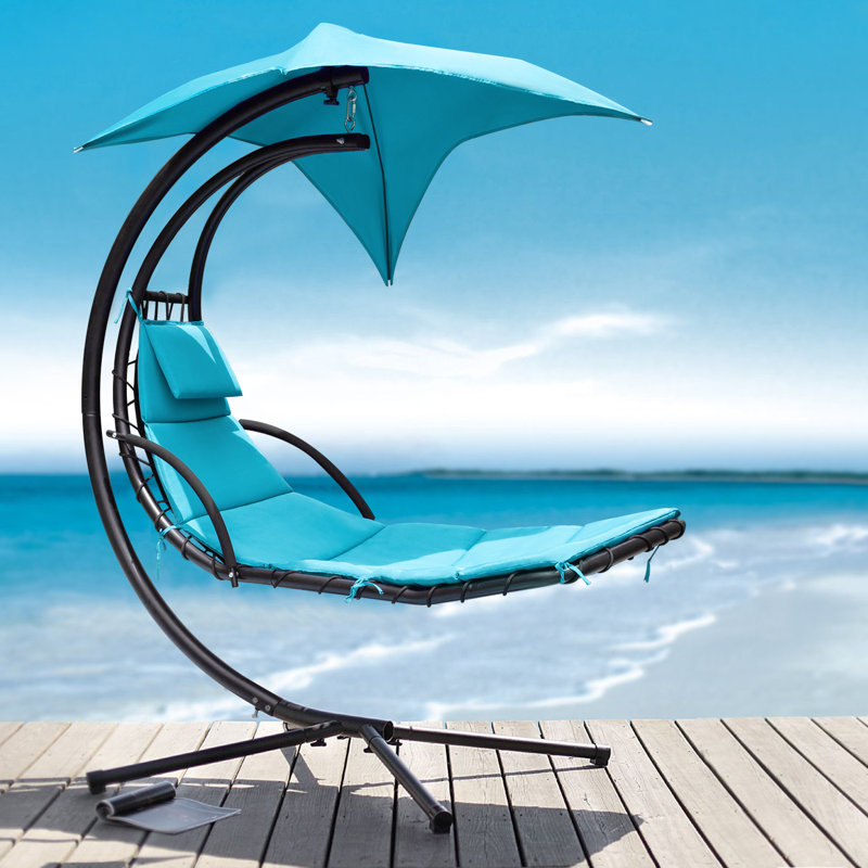 Chaise longue avec support Esme, bleu