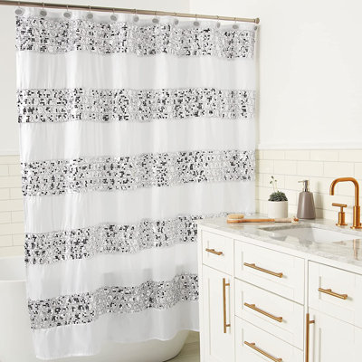 Rideau de douche simple rayé Ced