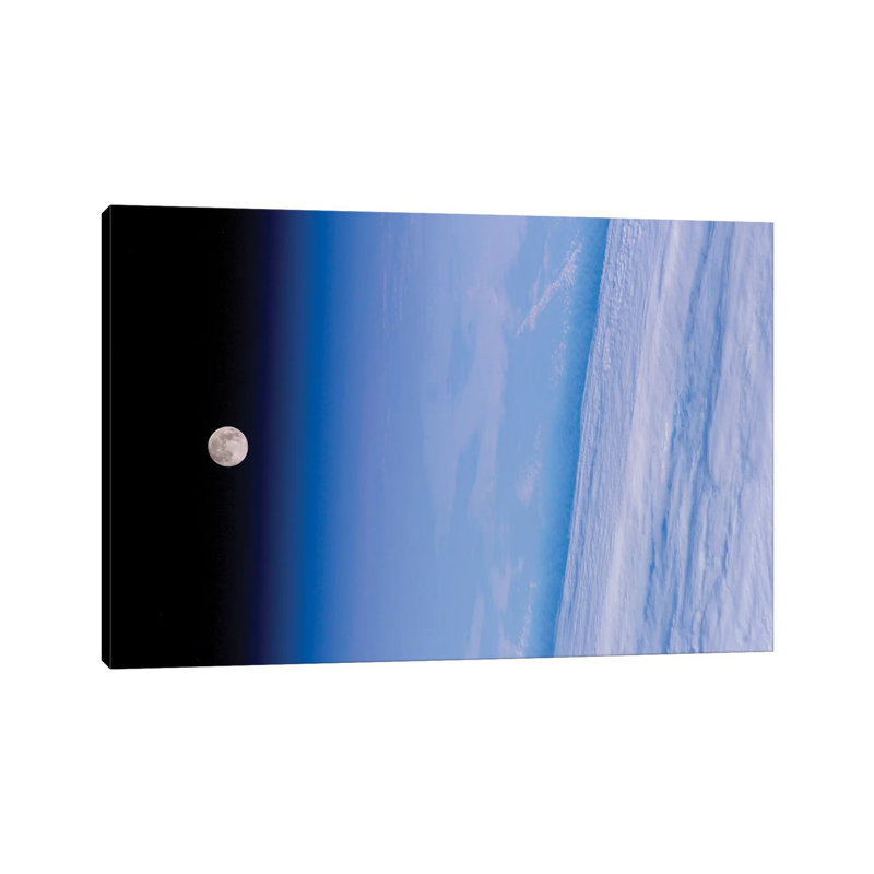 A Full Moon Above Earth's Horizon And Airglow by Stocktrek Images - Wrapped Canvas Print, 101.6 cm H x 66.04 cm W x 1.91 cm D