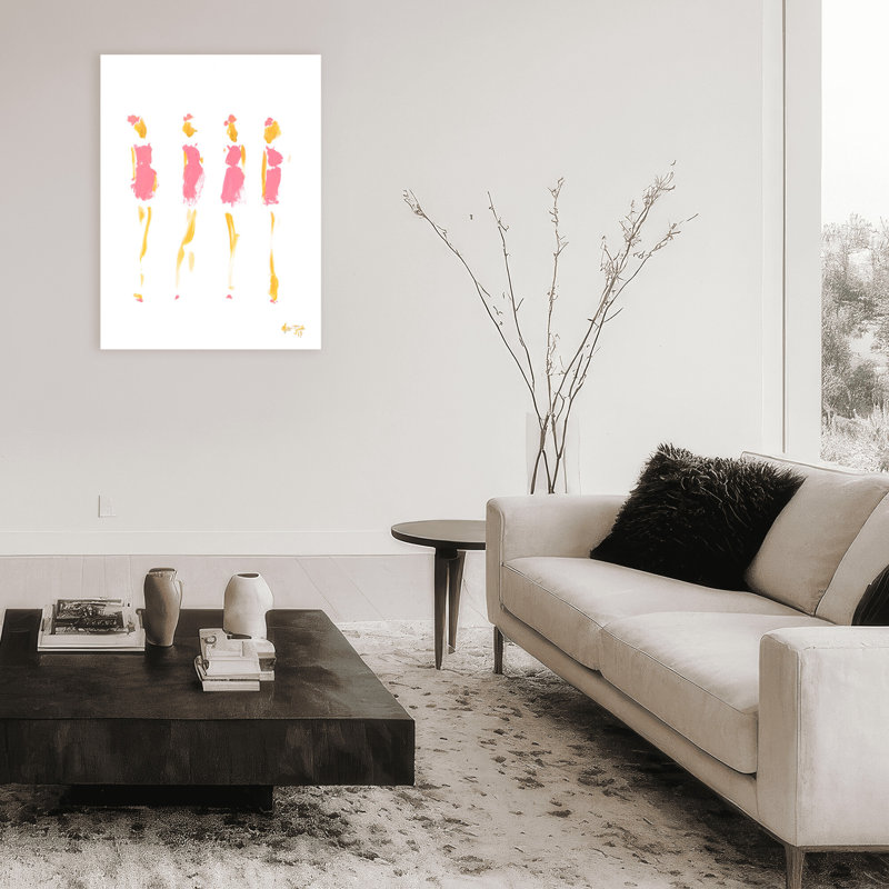 Pop Art & Retro Prim in Pink by  - Picture Frame Painting, 16" H x 12" W x 1.5" D, Wrapped Canvas, Does Not Apply