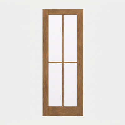 Porte d'extérieur 96 po Slab Acajou, SDL 4 Lite, sans finition