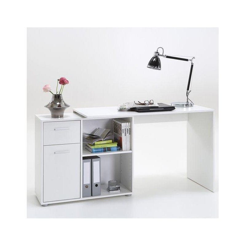 Rioux L-Shaped Writing Desk, White