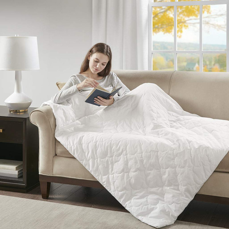 Heated Ogee Throw, White