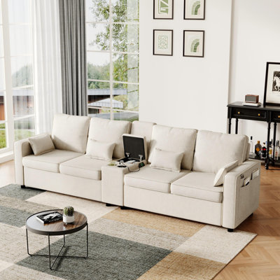 4 Seater Linen Sofa