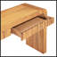 Console rustique avec tiroir cannelé, coins arrondis et pieds épais pour le couloir et le salon (brun)-731905984
