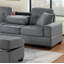 Ensemble de canapé modulaire réversible gris foncé en microfibre 3 pièces