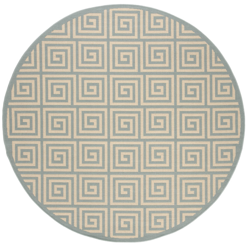 Tapis d'intérieur / extérieur à motif géométrique Gowanus Performance, Rond 6 pi 7 po