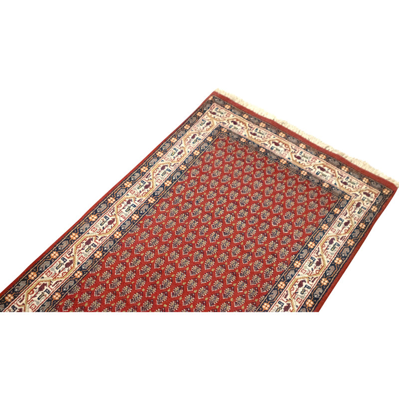 Tapis rouge et crème noué à la main de haute qualité