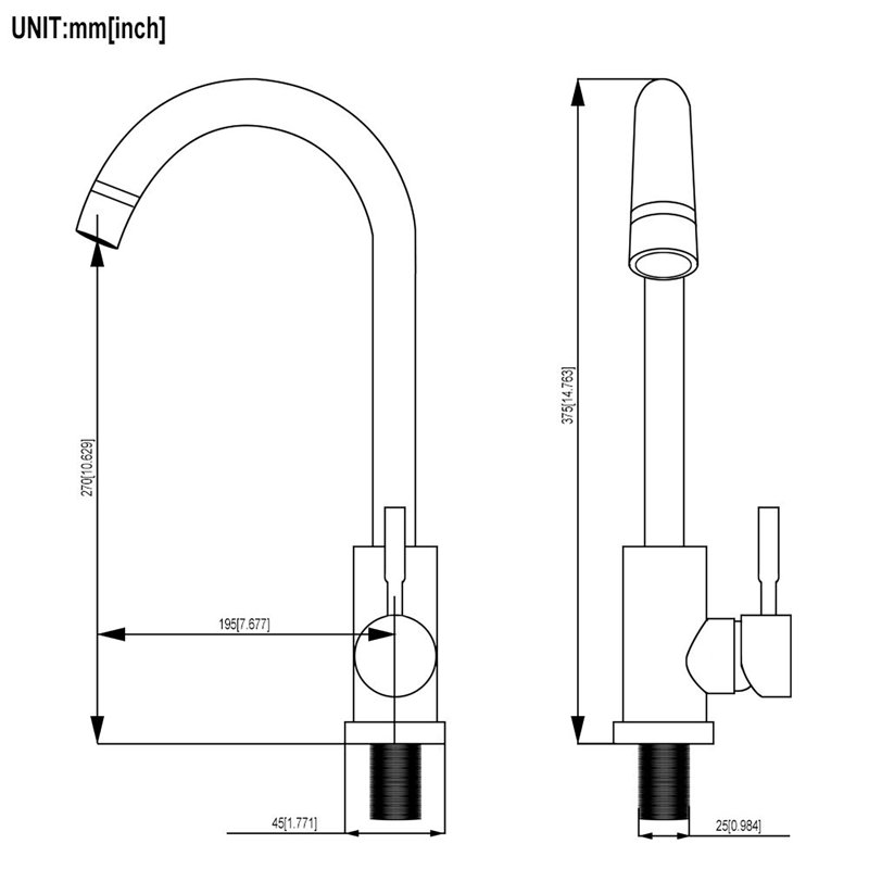 Logmey Kitchen Faucet, Matte Black