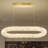 31.5'' Gold Ring Pendant Light For Kitchen Island Modern Linear Oval Crystal Chandeliers 