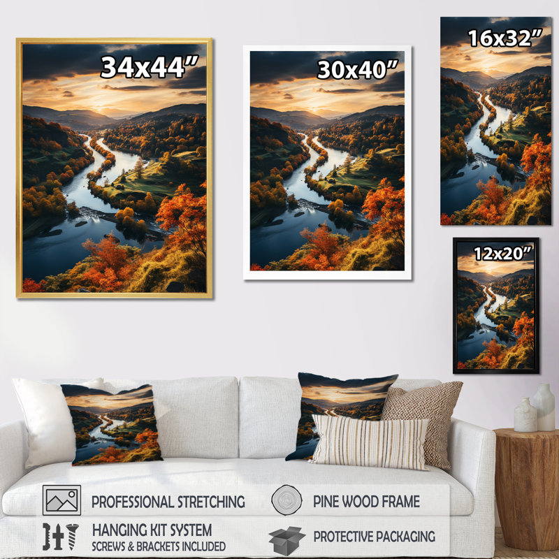 Paysage et nature, art mural sur toile, Cadre naturel flottant, H 20 po x l 12 po x P 1 po