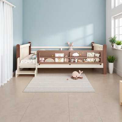 Queen Size Floor Bed With Storage Bookcases