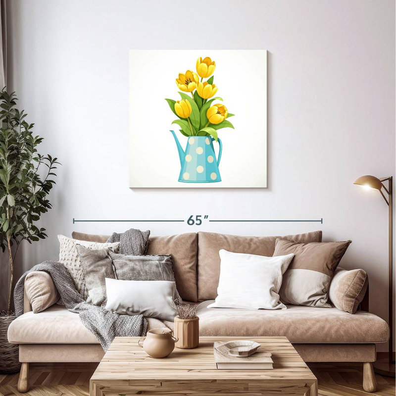 Tulips In Watering Can, 36" H x 36" W
