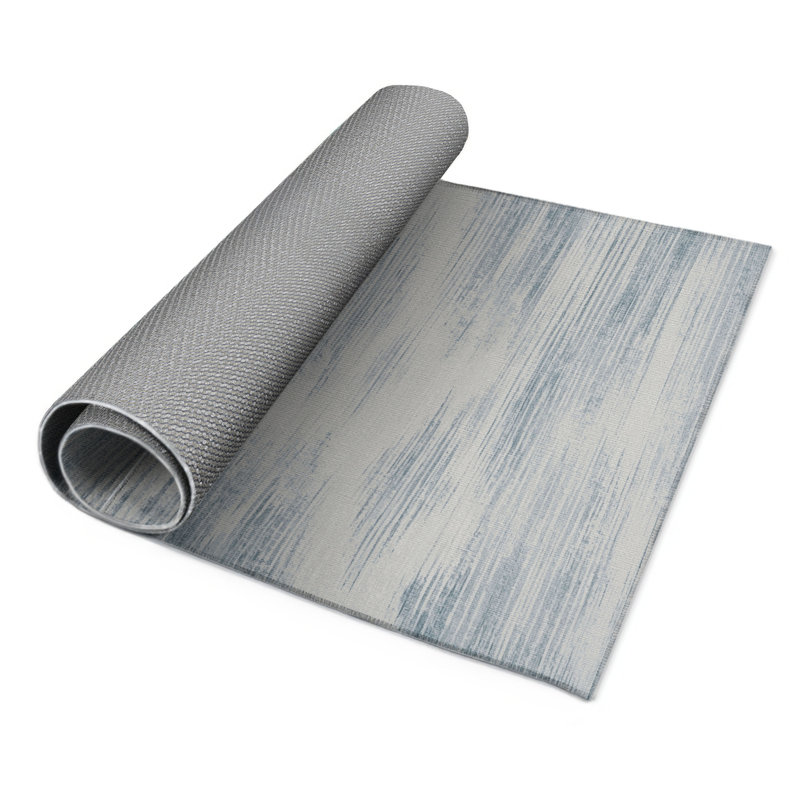 Tapis gris abstrait intérieur et extérieur, Rectangulaire 3 pi x 5 pi