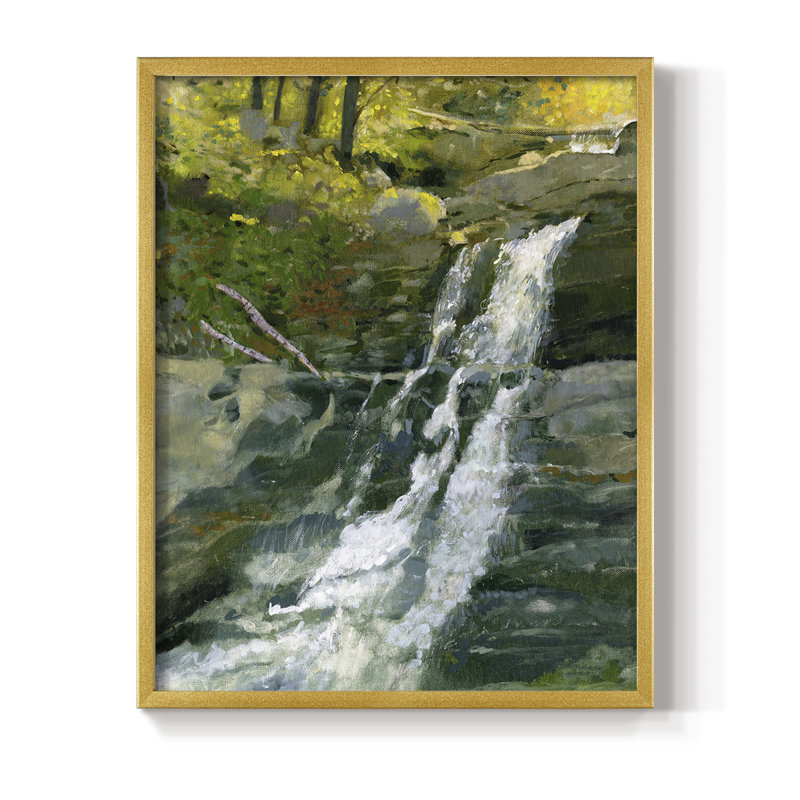 Impression encadrée Kent Falls - bois massif, H 14 po x l 11 po