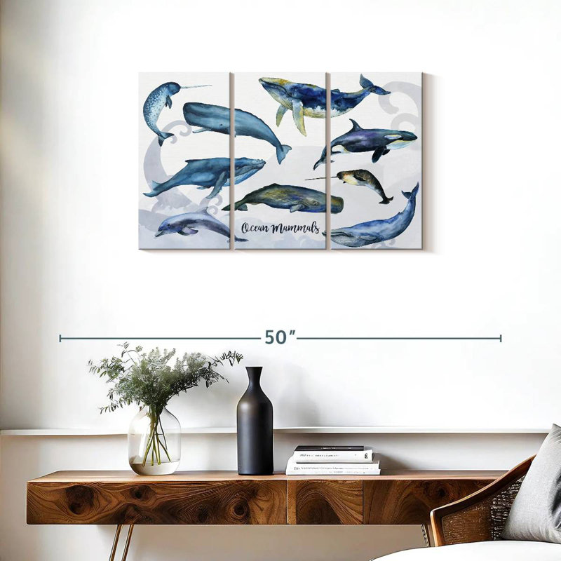 Brampt Ocean Mammals Chart, 20" H x 33" W